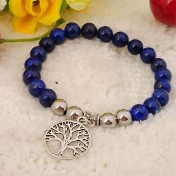 Natural Lapis Lazuli Bracelets Gemstone jewelry alloy pendants