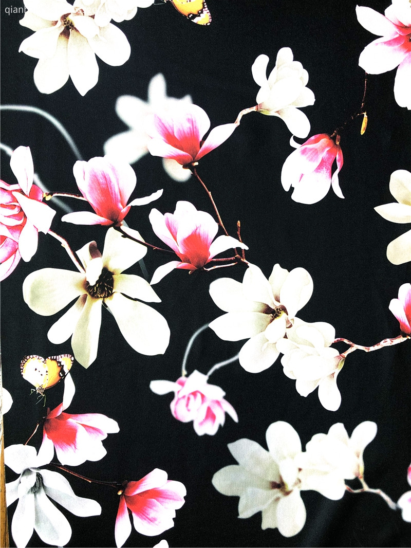Fashion Paper Printing Polyester DTY Single Jersey Fabric