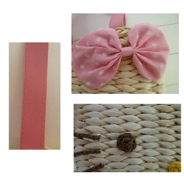 Eco-friendly Cute Hello Kitty Straw Weave Purse Handbag