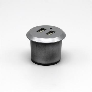 Round Concealed Socket With Two Usb Ports