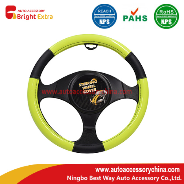 Black and yellow steering wheel cover new design