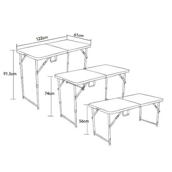 Flash Adjustable Bi-Fold Folding Table