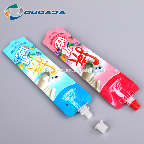 Plastic Stand Up Beverage Pouch Bag with spout