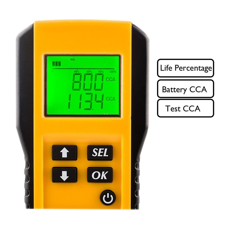 digital battery tester screen