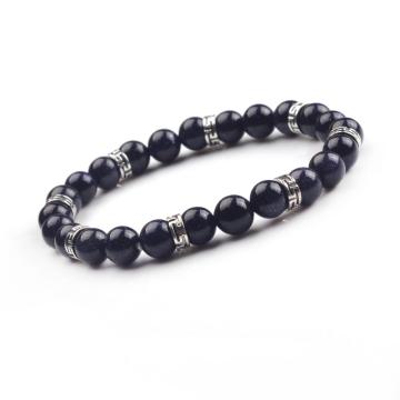 8mm Fashion 24 Blue Goldstone Beads Elastic Bracelet Bangle Jewelry Making Hand