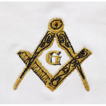 Masonic Gloves Silver Square & Compass