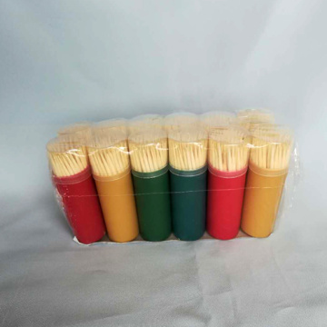 Small Color Round Bottle Bamboo Toothpick High Quality