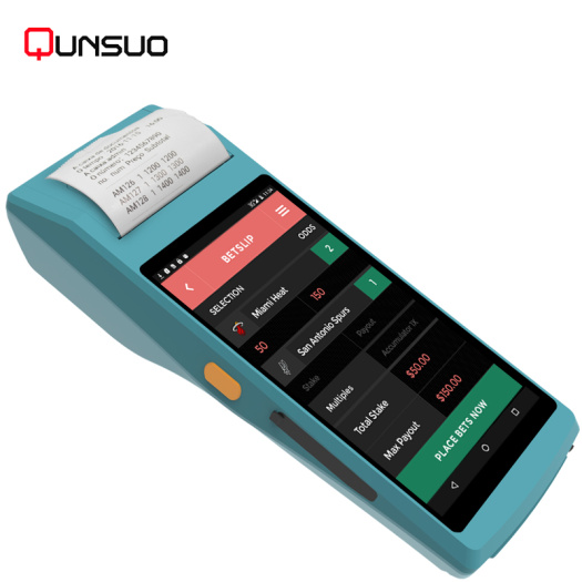 Handheld Android NFC payment POS with printer