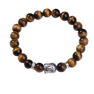 Natural Tiger Eye 8MM Gemstone Buddhism Prayer Beads Bracelets