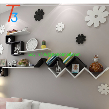 Pair of W Floating Wall Mount Shelf Storage Decoration Book CD Decoration Holder