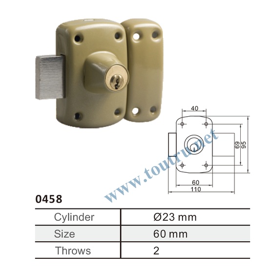 Security rim door lock solid brass lock