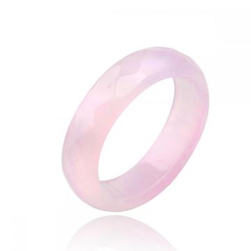 Natural 6MM Rose Agate Gemstone Faceted Women Rings