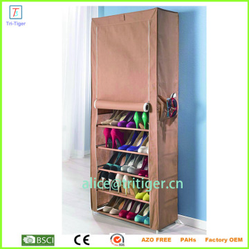 9-Tier Portable Shoe Rack Closet Organizer 27-Pair Shoe Storage Cabinet Shelf with Fabric Cover