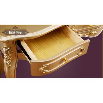 Wholesale luxury golden color mirror furniture lacquer dresser table for bedroom