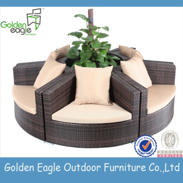 Garden Furniture round rattan sofa Set outdoor sectional
