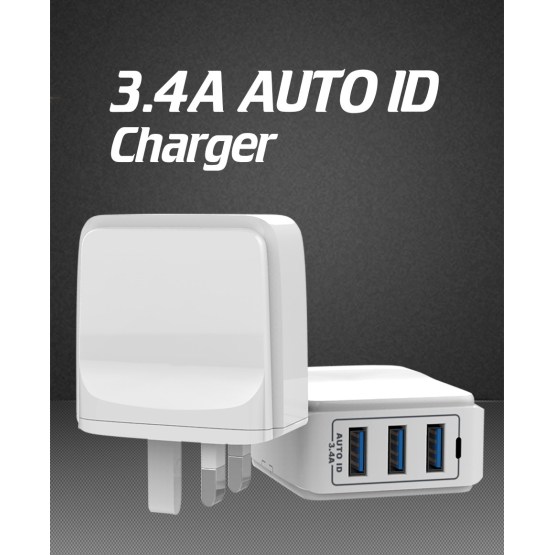 Wall Charger 3 Port USB Charger 3.4A Universal