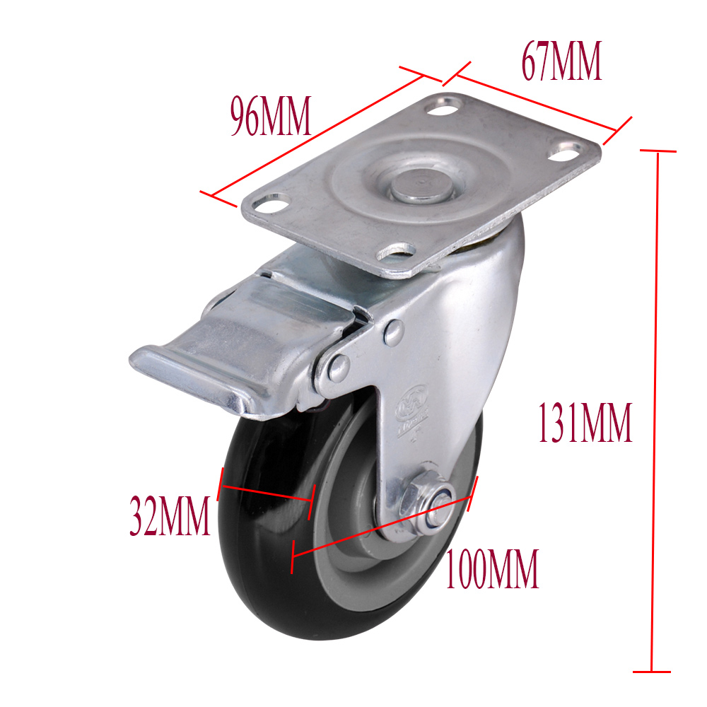 4 Inch Swivel Caster With Brake