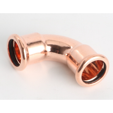 Copper M-profile press fitting 90 elbow