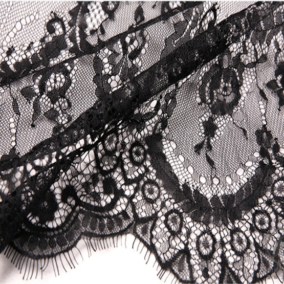 Black Eyelash Chantilly Lace Floral French Lace