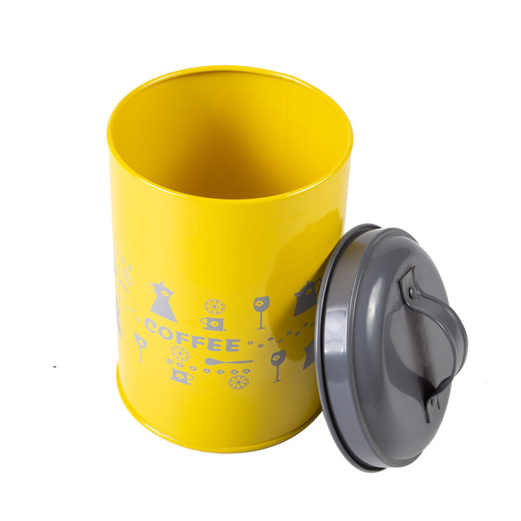 Yellow and Grey Canister Metal