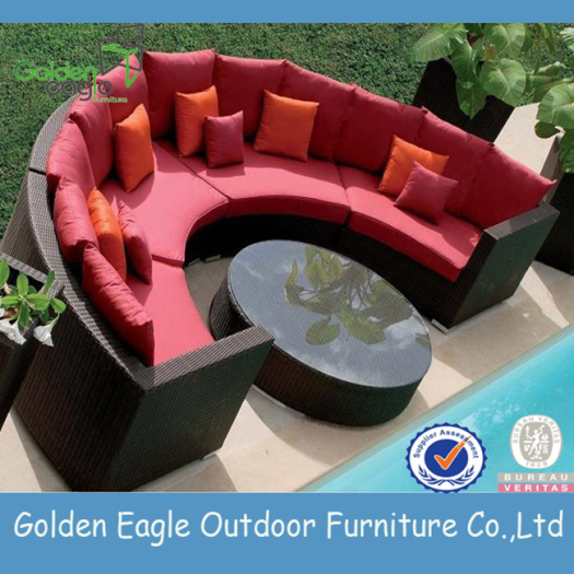 Garden Furniture Outdoor PE Rattan Sofa Set Black