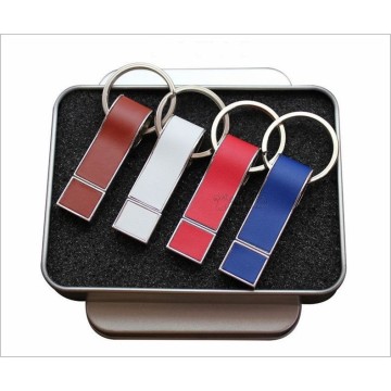 OEM Leather Stainless steel USB Flash Memory Stick