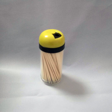 Color Lid Cover Bamboo Toothpick Round Bottle