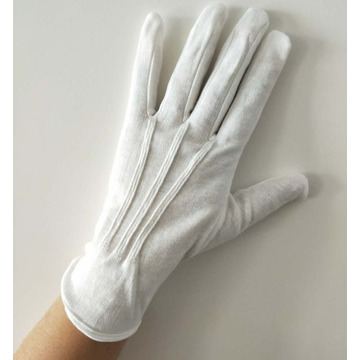 White Snap Cuff Cotton Gloves