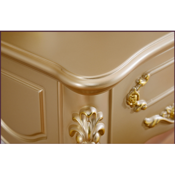 Wholesale luxury golden color mirror furniture lacquer dresser table for bedroom
