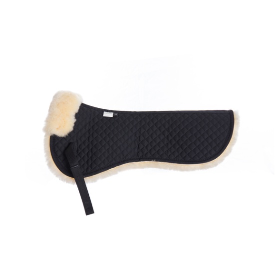 Black Quilt Sheepskin Half Saddle Pad