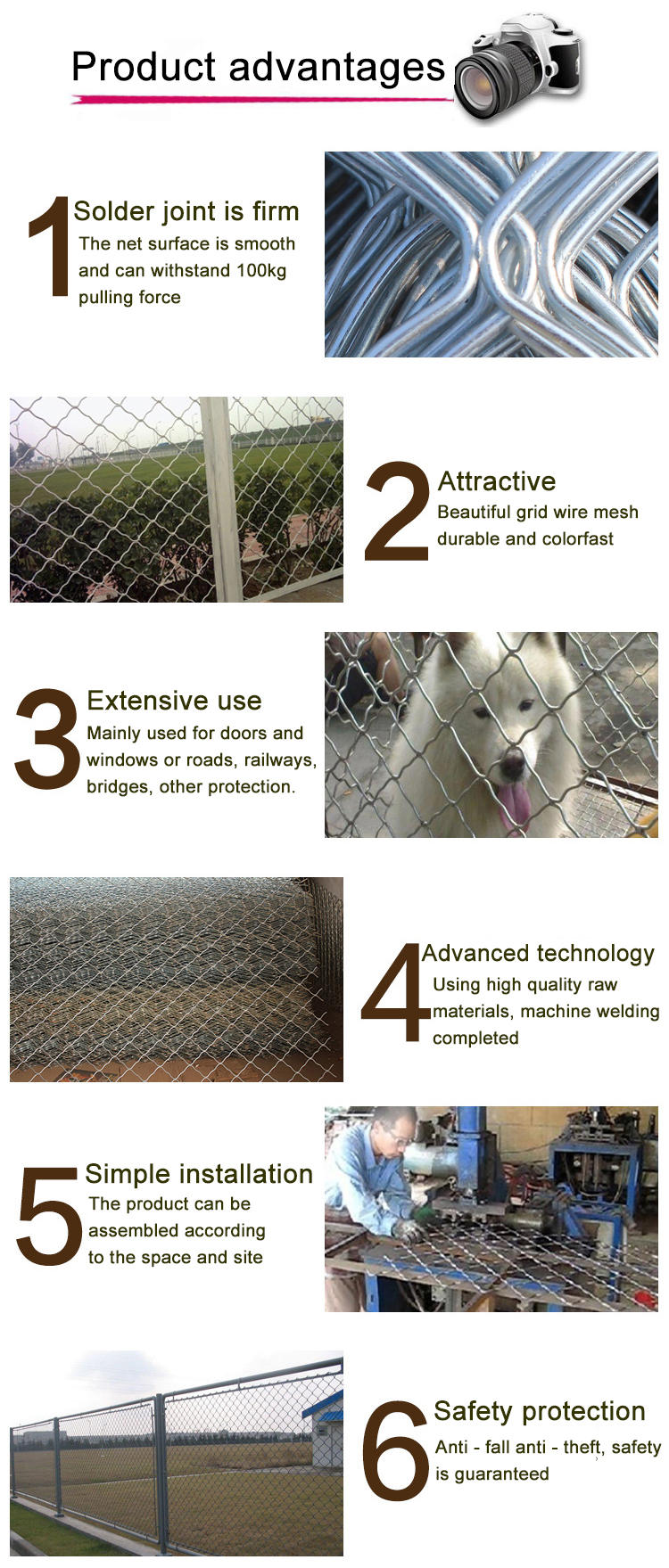 Beautiful grid wire mesh Anti-theft mesh