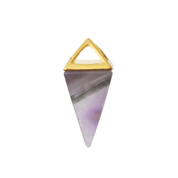 Amethyst Gold Triangle Necklace Pyramid Healing Pendant