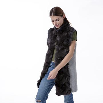 Fashion cashmere fur coat