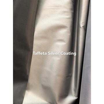 100% Polyester Microfiber Taffeta Silver Coating