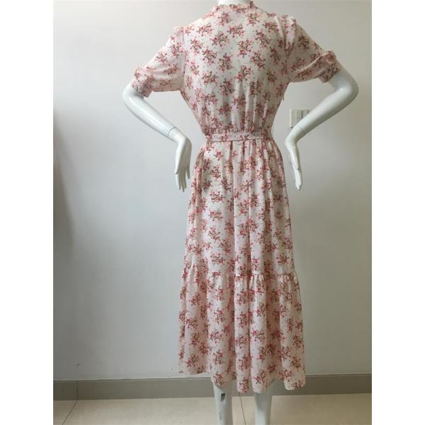 Short Sleeve Dress in Floral Printing