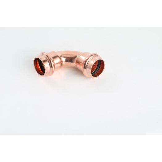 Copper V-profile press fitting 90 elbow