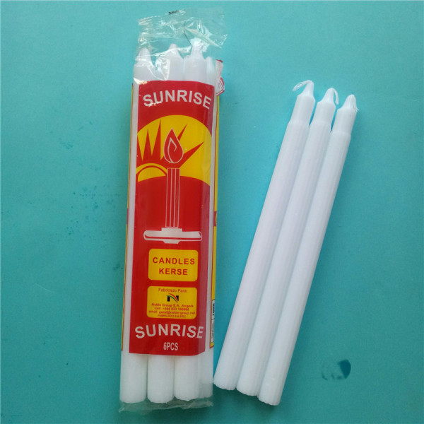 65G Daily Use White Plain Fluted Candles