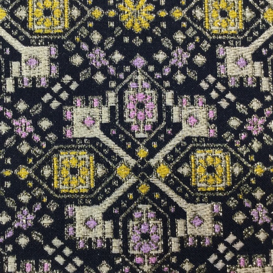 Black Gold Double Kind Jacquard Brocade Fabric