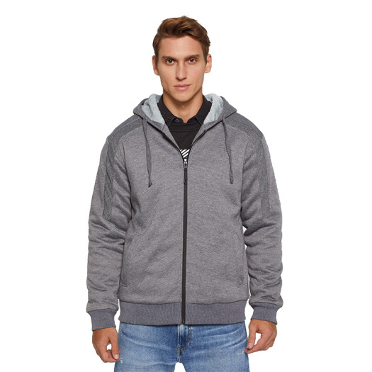 Winter Men's Fashion Solid Color Hooded Sweatshirt Coat