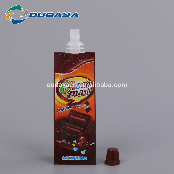 Package 8.2mm Spout Liquid Chocolate Cream Packaging Pouch