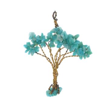 Natural Chip Semi Precious Stone Beads Life of Tree Pendant