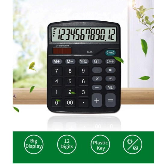 12-digit calculators with AA battery and solar