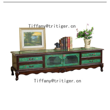 American Style Solid Wood Cabinet Hand Painting Furniture cabinet