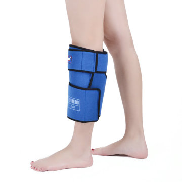 Cold calf therapy wrap with ice gel pack