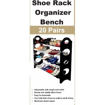 Stackable Shoe Rack Organizer Storage Bench for 4 tier