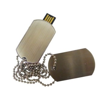 Metal dog tag Usb Flash Drive with keychain