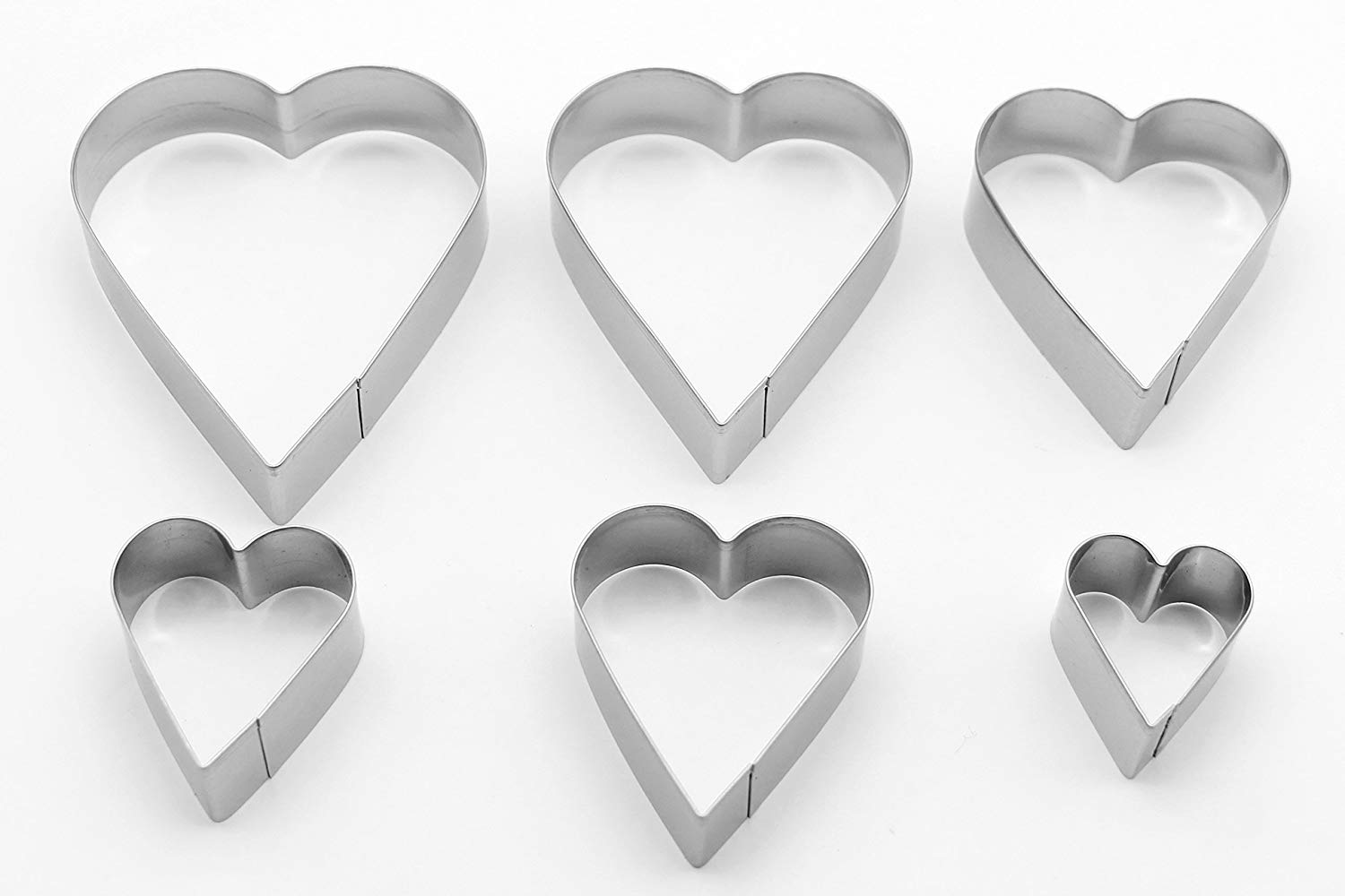 6pcs Stainless Steel  Heart Cookie Cutter set