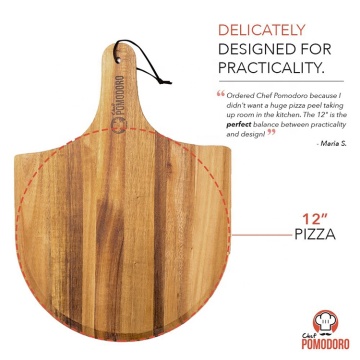 All Natural Acacia Wood Pizza Peel, Charcuterie Board Pizza Spatula Paddle for Baking Homemade Pizza and Bread - Oven
