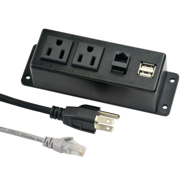 US Dual Power Outlets With Internet Ports&Switch