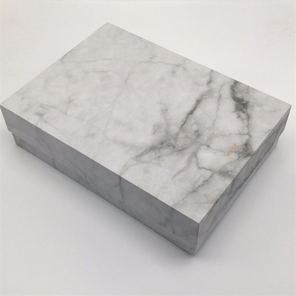 Marble thermo embossed pu leather for notebook label